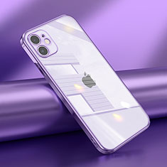 Ultra-thin Transparent TPU Soft Case Cover N02 for Apple iPhone 12 Purple