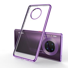Ultra-thin Transparent TPU Soft Case Cover S01 for Huawei Mate 30 Pro 5G Purple