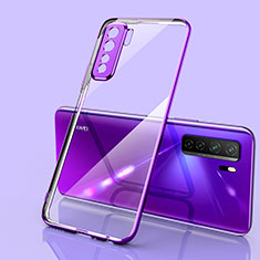 Ultra-thin Transparent TPU Soft Case Cover S01 for Huawei P40 Lite 5G Purple
