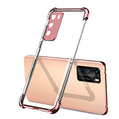 Ultra-thin Transparent TPU Soft Case Cover S01 for Huawei P40 Rose Gold