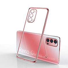 Ultra-thin Transparent TPU Soft Case Cover S01 for Oppo Reno4 5G Red