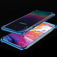 Ultra-thin Transparent TPU Soft Case Cover S01 for Samsung Galaxy A70 Blue