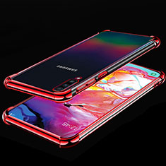 Ultra-thin Transparent TPU Soft Case Cover S01 for Samsung Galaxy A70 Red