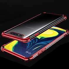 Ultra-thin Transparent TPU Soft Case Cover S01 for Samsung Galaxy A80 Red