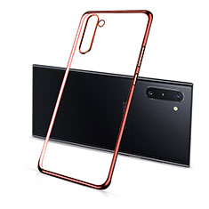 Ultra-thin Transparent TPU Soft Case Cover S01 for Samsung Galaxy Note 10 Red