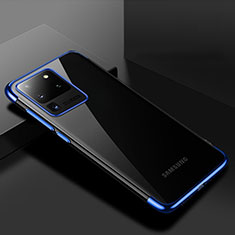 Ultra-thin Transparent TPU Soft Case Cover S01 for Samsung Galaxy S20 Ultra 5G Blue