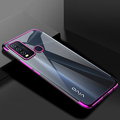 Ultra-thin Transparent TPU Soft Case Cover S01 for Vivo Y50 Purple