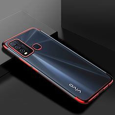 Ultra-thin Transparent TPU Soft Case Cover S01 for Vivo Y50 Red