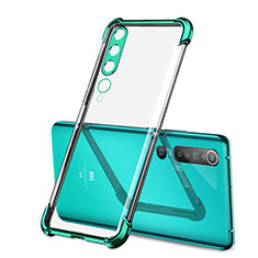 Ultra-thin Transparent TPU Soft Case Cover S01 for Xiaomi Mi 10 Green