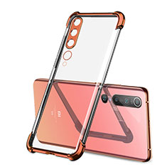 Ultra-thin Transparent TPU Soft Case Cover S01 for Xiaomi Mi 10 Orange