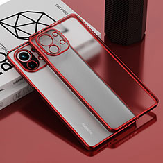 Ultra-thin Transparent TPU Soft Case Cover S01 for Xiaomi Mi 11 Lite 4G Red