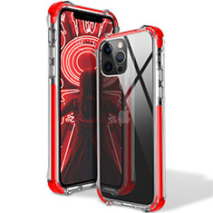 Ultra-thin Transparent TPU Soft Case Cover S02 for Apple iPhone 12 Pro Red