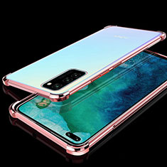 Ultra-thin Transparent TPU Soft Case Cover S02 for Huawei Honor View 30 Pro 5G Rose Gold
