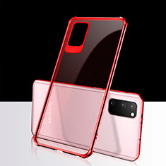 Ultra-thin Transparent TPU Soft Case Cover S02 for Samsung Galaxy S20 5G Red