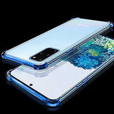 Ultra-thin Transparent TPU Soft Case Cover S02 for Samsung Galaxy S20 Plus Blue