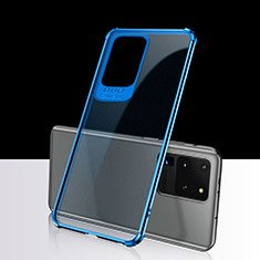 Ultra-thin Transparent TPU Soft Case Cover S02 for Samsung Galaxy S20 Ultra 5G Blue