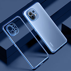 Ultra-thin Transparent TPU Soft Case Cover S02 for Xiaomi Mi 11 5G Blue