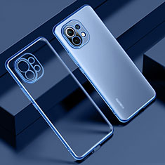Ultra-thin Transparent TPU Soft Case Cover S02 for Xiaomi Mi 11 Lite 4G Blue