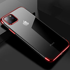 Ultra-thin Transparent TPU Soft Case Cover S03 for Apple iPhone 11 Pro Max Red