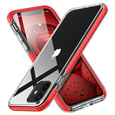 Ultra-thin Transparent TPU Soft Case Cover S03 for Apple iPhone 12 Red