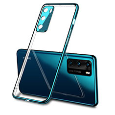 Ultra-thin Transparent TPU Soft Case Cover S03 for Huawei P40 Cyan