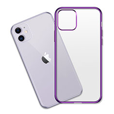 Ultra-thin Transparent TPU Soft Case Cover S04 for Apple iPhone 11 Purple