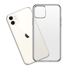 Ultra-thin Transparent TPU Soft Case Cover S04 for Apple iPhone 11 Silver