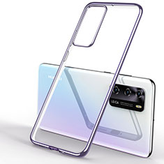 Ultra-thin Transparent TPU Soft Case Cover S04 for Huawei P40 Purple