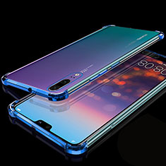 Ultra-thin Transparent TPU Soft Case Cover S05 for Huawei P20 Blue