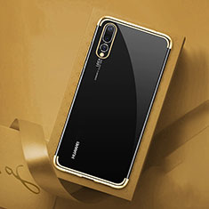 Ultra-thin Transparent TPU Soft Case Cover S07 for Huawei P20 Pro Gold