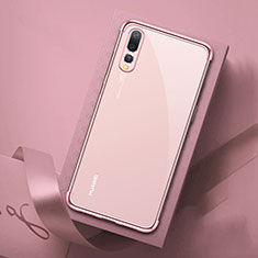 Ultra-thin Transparent TPU Soft Case Cover S07 for Huawei P20 Pro Pink