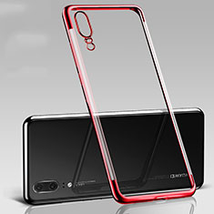 Ultra-thin Transparent TPU Soft Case Cover S09 for Huawei P20 Red