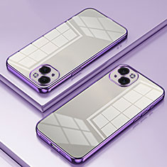 Ultra-thin Transparent TPU Soft Case Cover SY1 for Apple iPhone 14 Purple