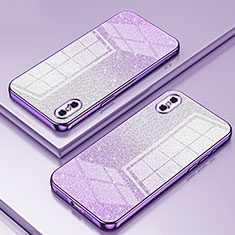 Ultra-thin Transparent TPU Soft Case Cover SY1 for Apple iPhone Xs Purple