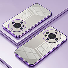 Ultra-thin Transparent TPU Soft Case Cover SY1 for Huawei Mate 60 Purple