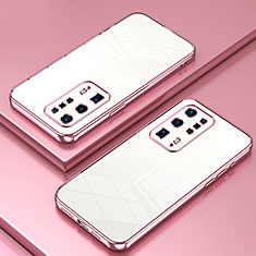 Ultra-thin Transparent TPU Soft Case Cover SY1 for Huawei P40 Pro+ Plus Rose Gold