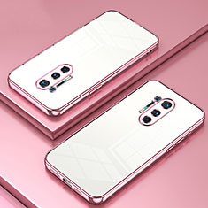 Ultra-thin Transparent TPU Soft Case Cover SY1 for OnePlus 8 Pro Rose Gold