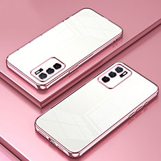 Ultra-thin Transparent TPU Soft Case Cover SY1 for Oppo A16 Rose Gold
