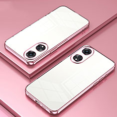 Ultra-thin Transparent TPU Soft Case Cover SY1 for Oppo A78 5G Rose Gold