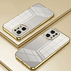 Ultra-thin Transparent TPU Soft Case Cover SY1 for Oppo Find X5 5G Gold