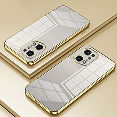 Ultra-thin Transparent TPU Soft Case Cover SY1 for Oppo Find X5 Pro 5G Gold