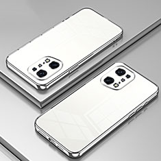 Ultra-thin Transparent TPU Soft Case Cover SY1 for Oppo Find X5 Pro 5G Silver