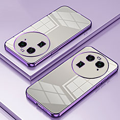 Ultra-thin Transparent TPU Soft Case Cover SY1 for Oppo Find X6 5G Purple