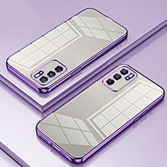 Ultra-thin Transparent TPU Soft Case Cover SY1 for Oppo Reno6 5G Purple