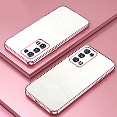 Ultra-thin Transparent TPU Soft Case Cover SY1 for Oppo Reno6 Pro+ Plus 5G Rose Gold