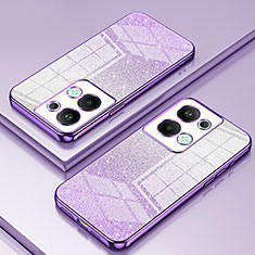 Ultra-thin Transparent TPU Soft Case Cover SY1 for Oppo Reno9 Pro+ Plus 5G Purple