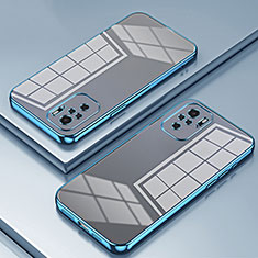 Ultra-thin Transparent TPU Soft Case Cover SY1 for Xiaomi Redmi Note 10 4G Blue