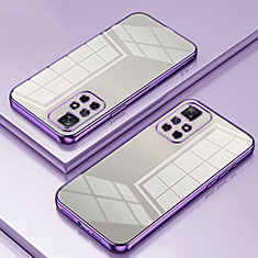 Ultra-thin Transparent TPU Soft Case Cover SY1 for Xiaomi Redmi Note 11 5G Purple