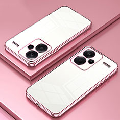 Ultra-thin Transparent TPU Soft Case Cover SY1 for Xiaomi Redmi Note 13 Pro+ Plus 5G Rose Gold