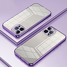 Ultra-thin Transparent TPU Soft Case Cover SY2 for Apple iPhone 12 Pro Purple